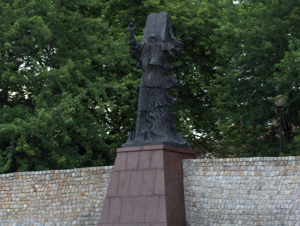 Moses with "The Ten Commandments" in the Jewish district of Łódź by framant