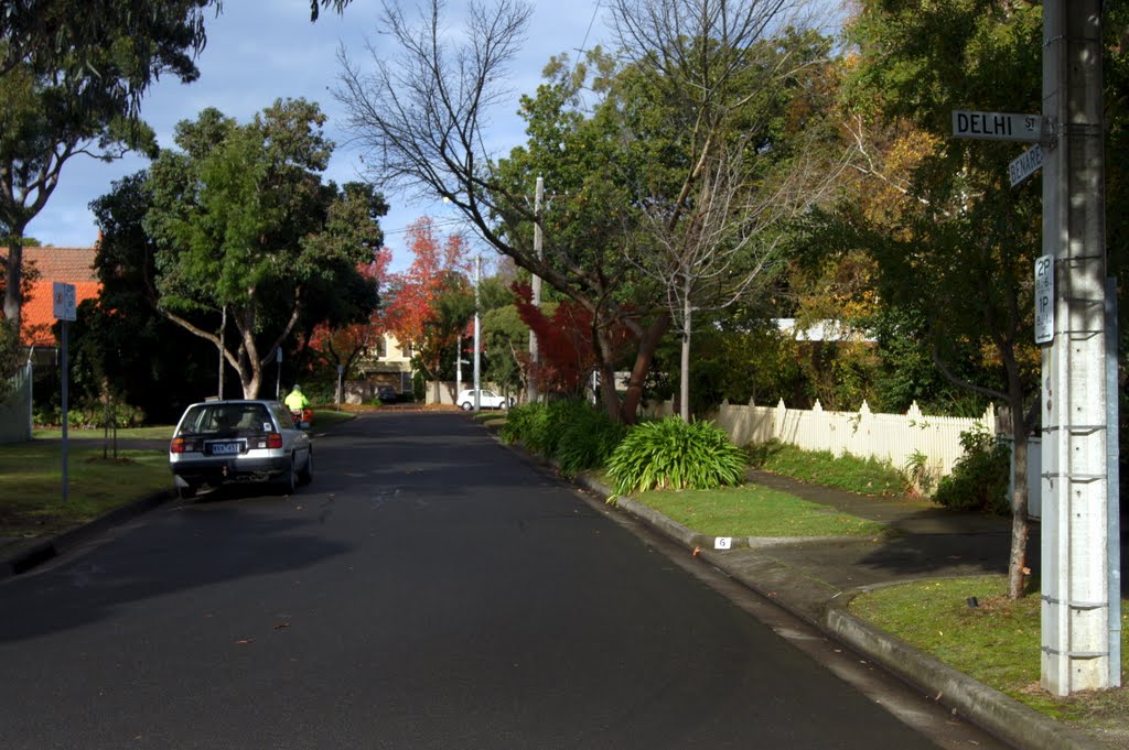 Benares and Delhi Sts, Mitcham (2010). This land was owned by an Indian former Army Officer who enthusiastically named the streets to evoke his military past by Muzza from McCrae