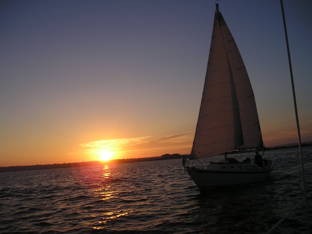 Sunset in San Diego Bay by John Turner