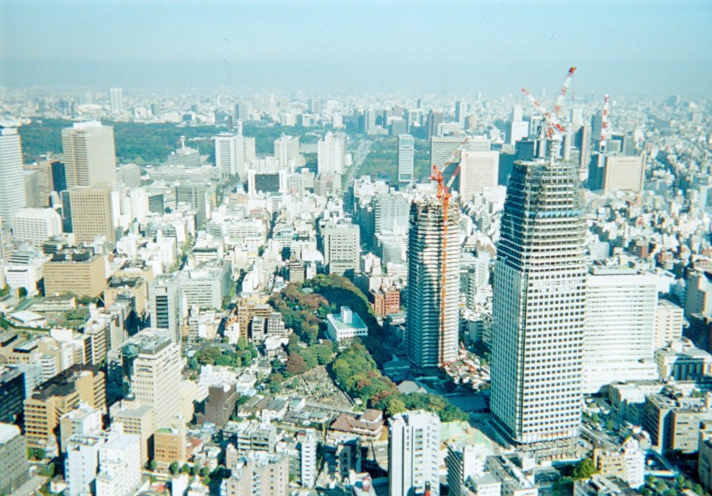 View from top deck of Tokyo tower - 2000 by John McCall