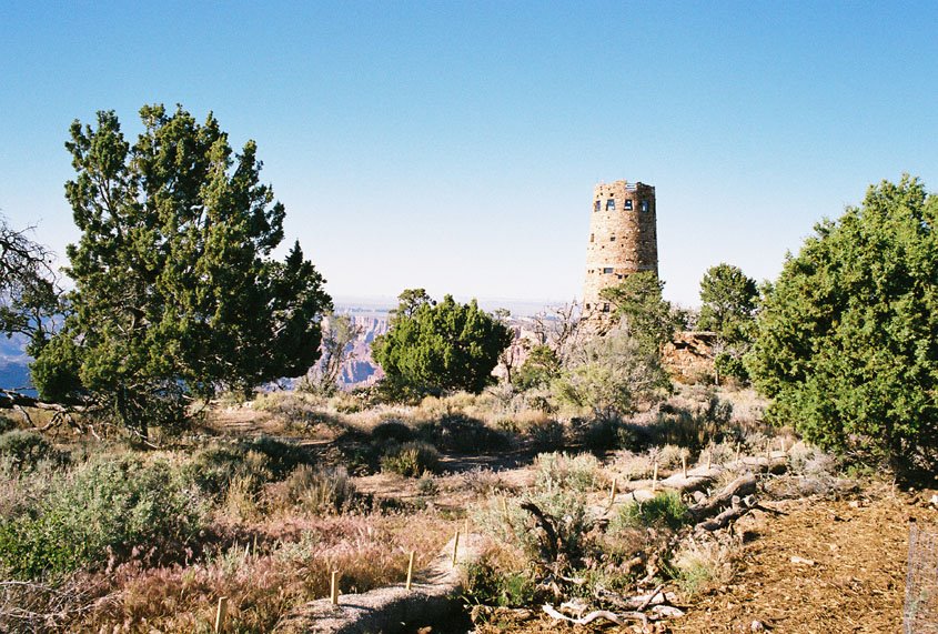 The Watch tower at Desert View. Grand Canyon National Park, Arizona. 6/2/2004 by Tim Carr