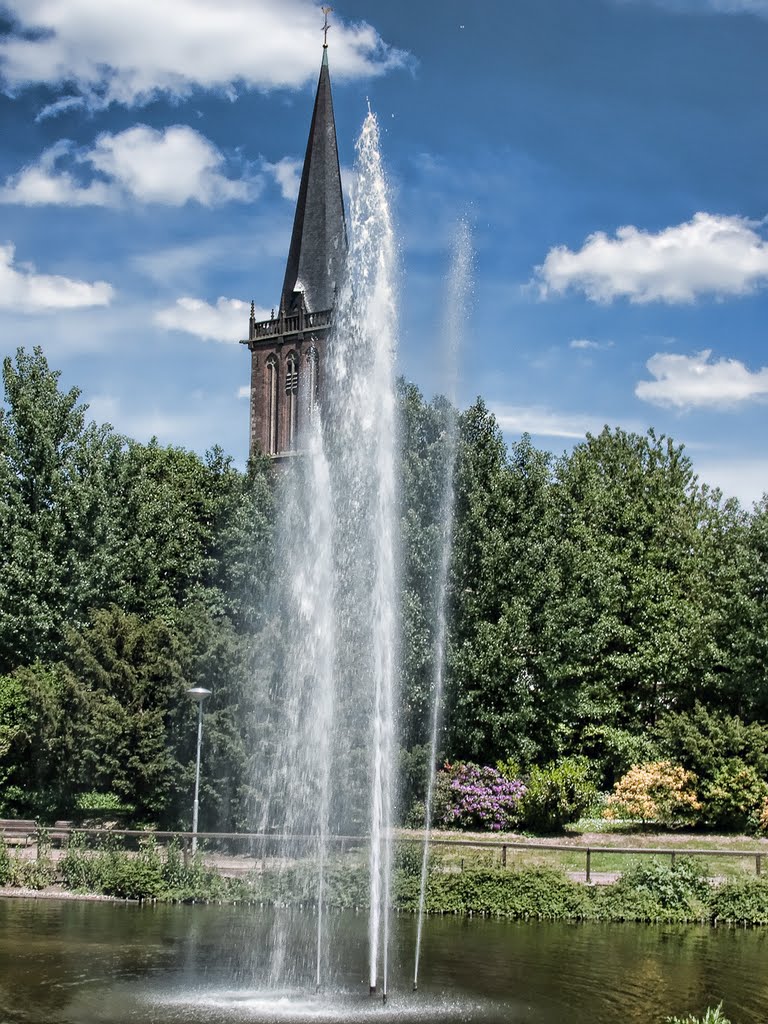 Kalkar,Park,Kirchturm, by Ruud Jakobs