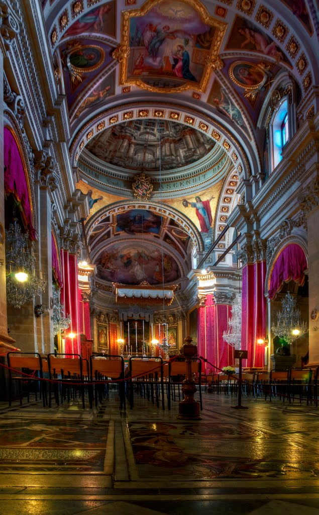 Inside Gozo Cathedral by Tony Perrin