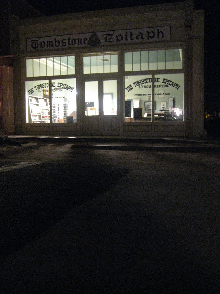 Tombstone Epitaph by night, AZ by J.gumby.BOURRET