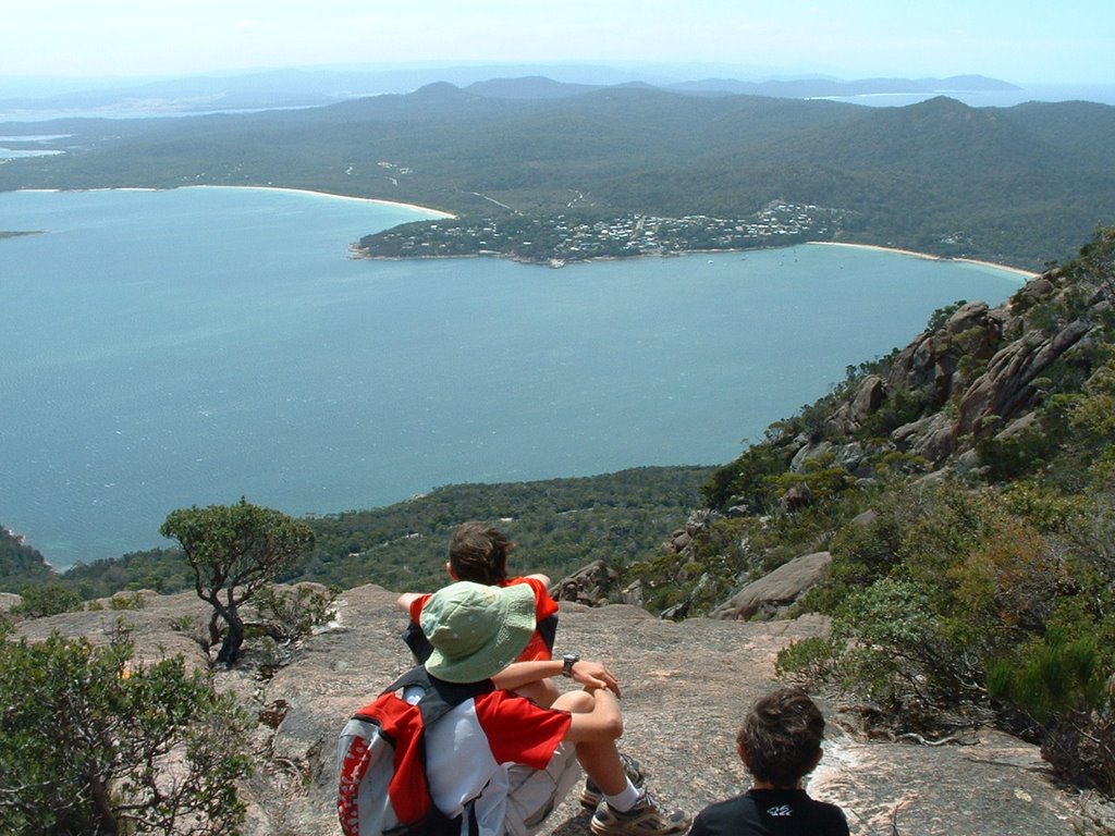 Coles Bay and beyond from slopes of Mt Amos by Ptilinopus