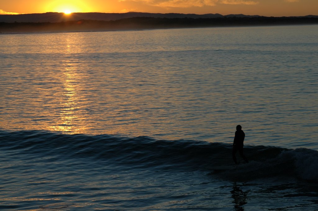 Lone Surfer at Sunset First Point by neilraines