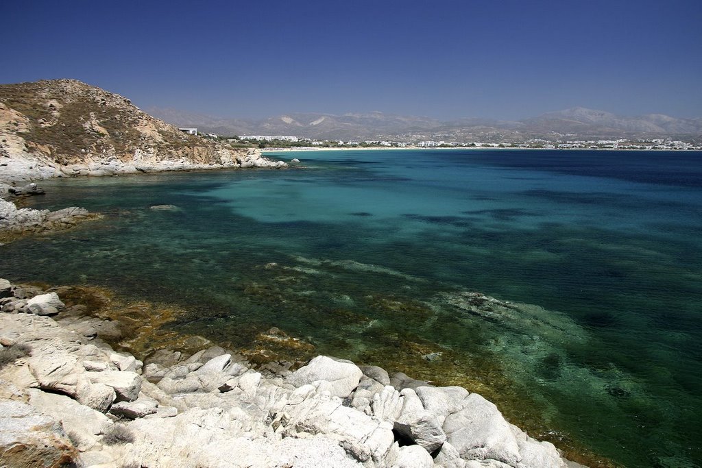 View toward the beautiful beach at Agios Prokopis at Naxos in July 2007, Greece by Svein-Magne Tunli