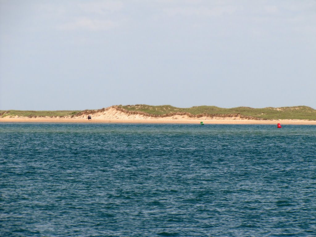 Shackleford Banks from Cape Lookout Ferry Dock by Chris Sanfino