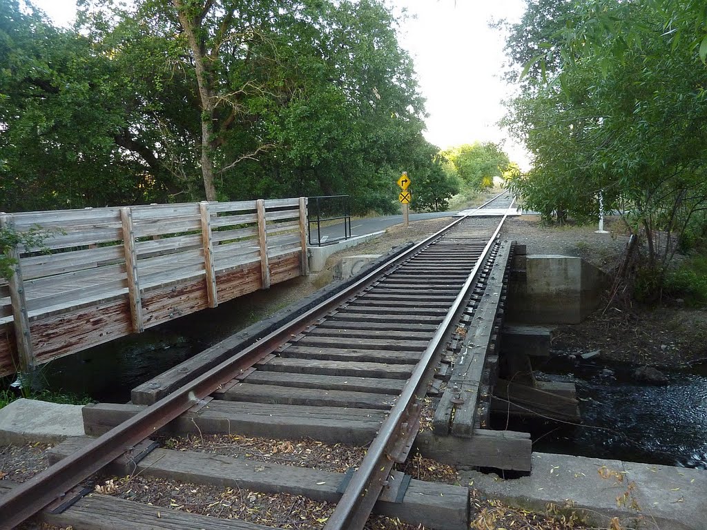 Bike path bridge and abandoned railroad bridge by Eric Phelps