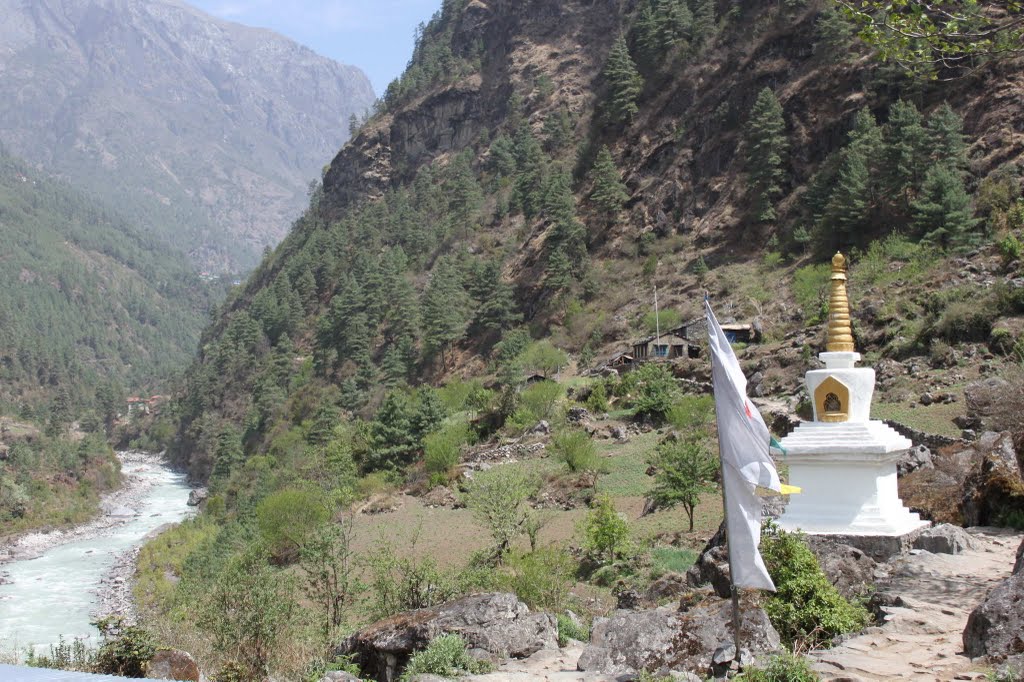 A chorten on the Everest main trekking route by Sergey Ilyukhin