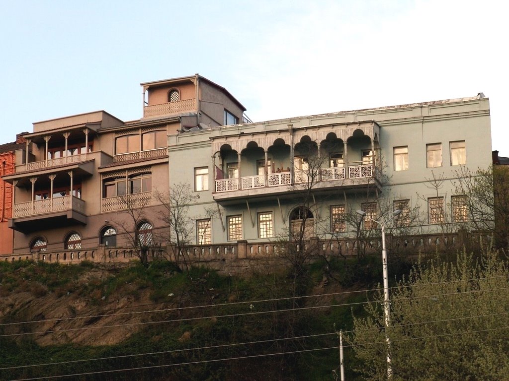 Old houses on the rock by dimitry