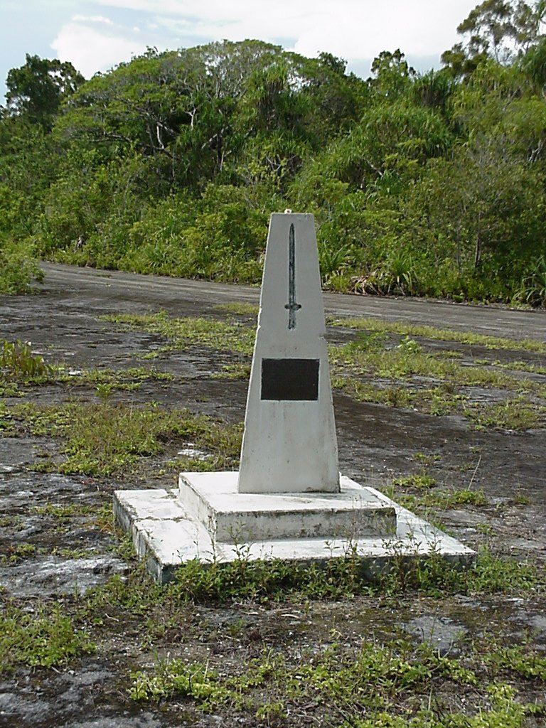 War memorial monument on old airbase site, Emirau by Ptilinopus