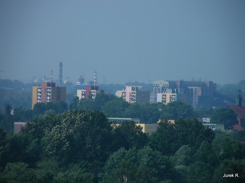 Gliwice -Sośnica oś. Żeromskiego widok z dachu wieżowca w Zabrzu by jurek1610