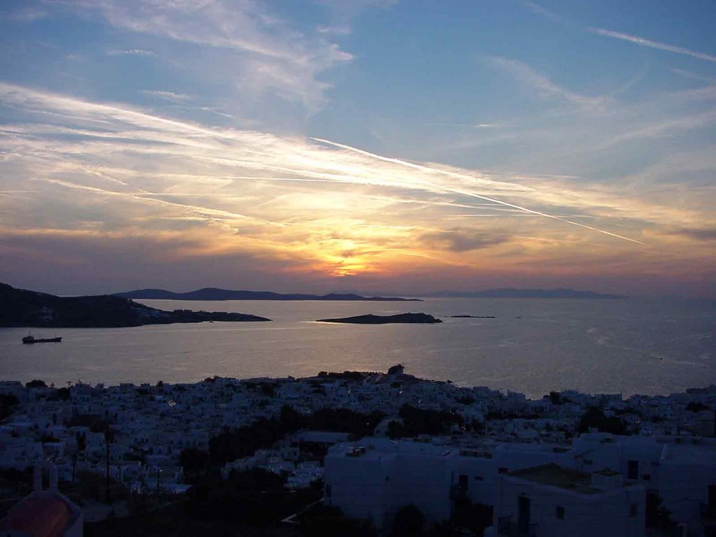 Sunset at Mykonos by Paul Zbinden