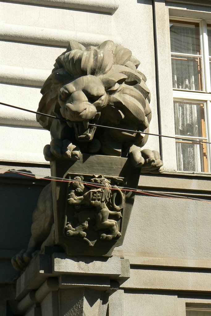 One of "Two Lions" Eating a Wire by Juraj Misina