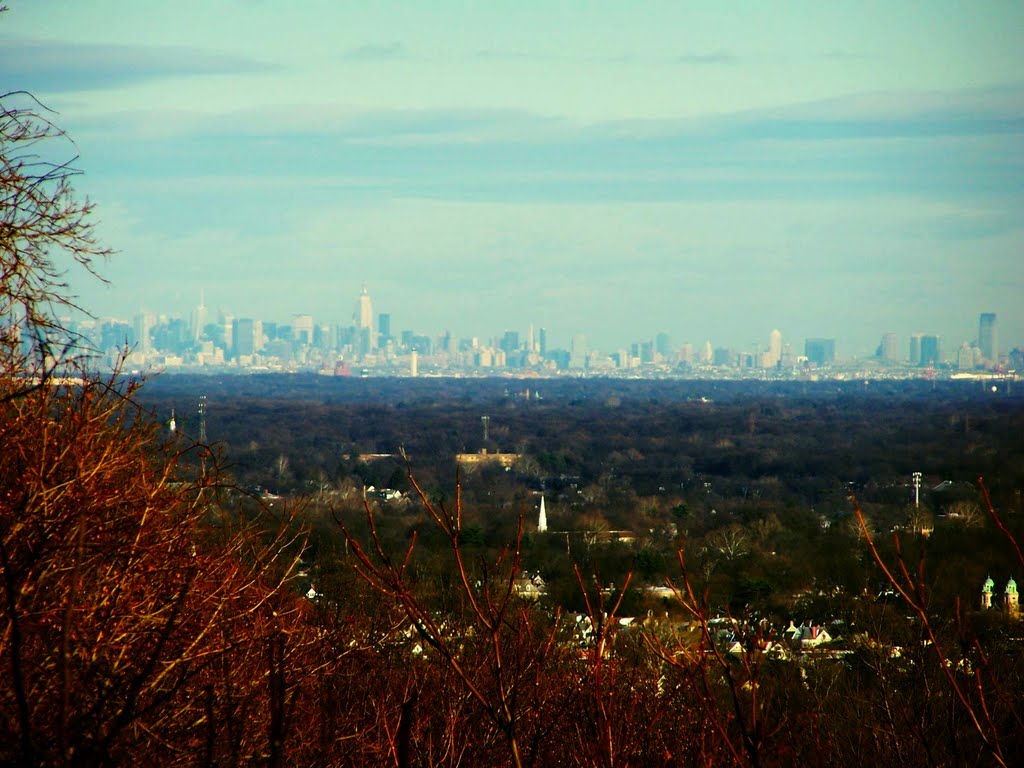 NYC Skyline Full View From Washington Rock State Park 12-23-2009 by Kyle Stephen Smith