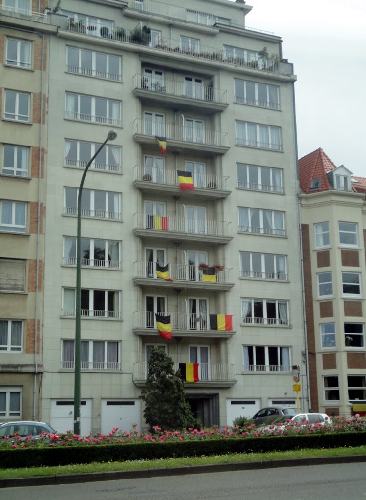 13 juin 2010 - jour des élections - drapeaux appelant à l'unité de la Belgique by Vary Monique