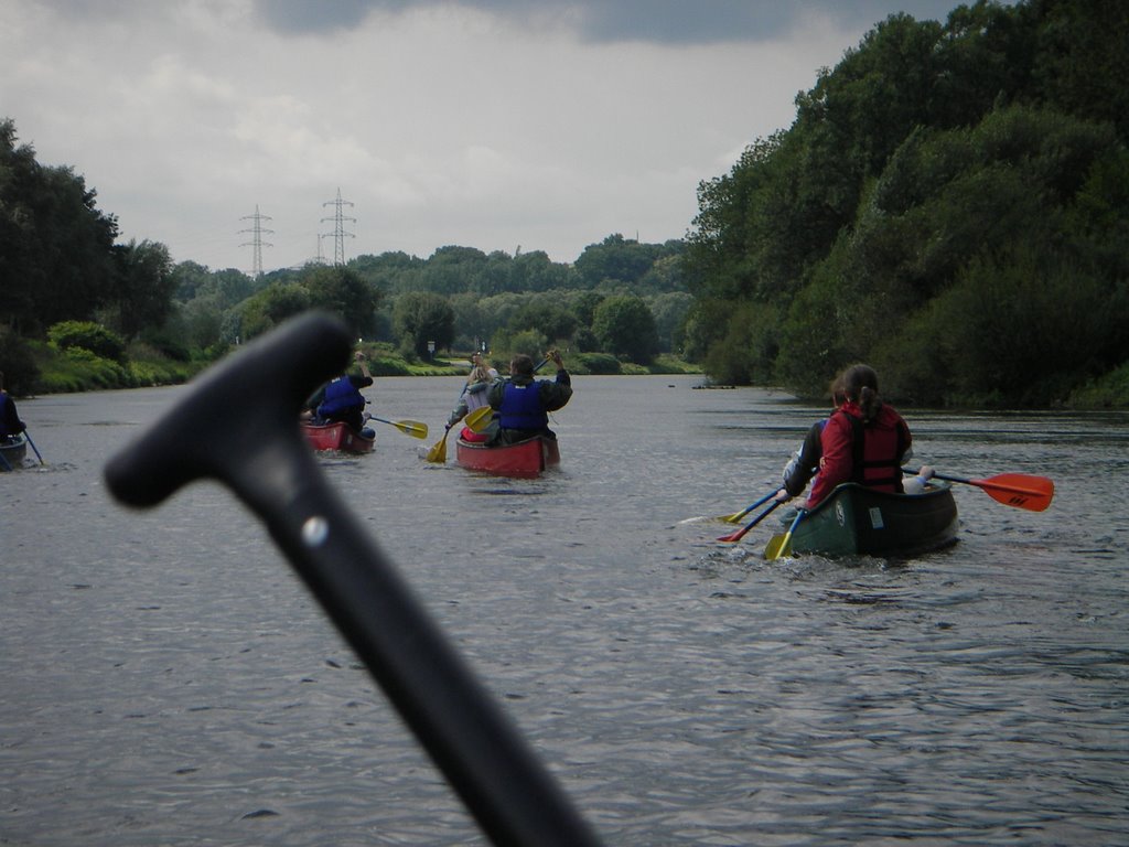 Canoes on River Ruhr at Essen Horst by essener.kanuschule