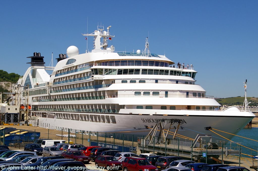 MS Seabourn Sojourn Cruise Ship, Admiralty Pier Turret, Dover Harbour, Kent, UK by John Latter