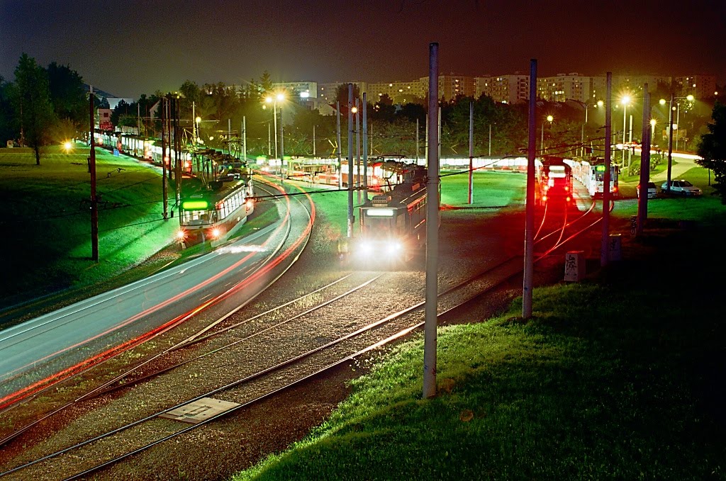 Trams waiting for 120000 attendees of Ignis Brunensis 2010 by jasa.david