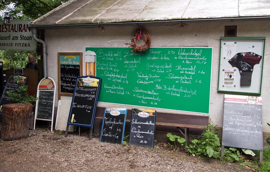 Häuserl am Stoa - Daily specials written on Table by AustrianAviationArt