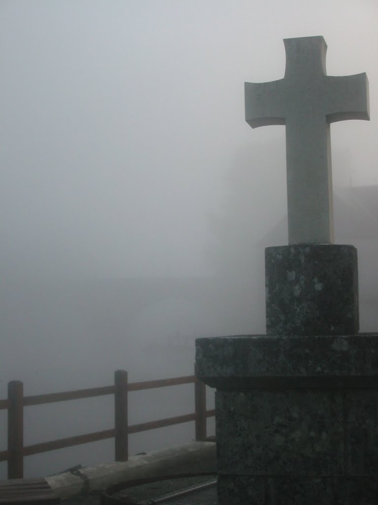 Cross and Fog on the Gartempe by Jeff Harding