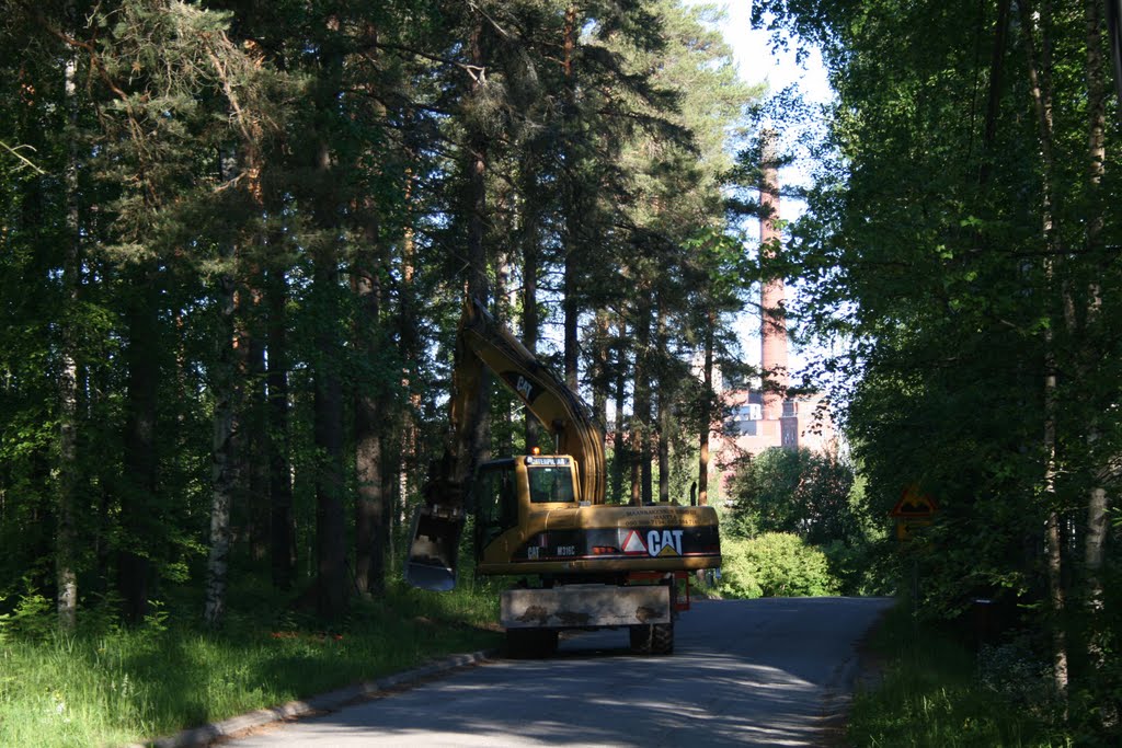 Mänttä, Savosenmäki, Street Savosenkatu, Chimney, 23 June 2010 by Johanan Järvinen