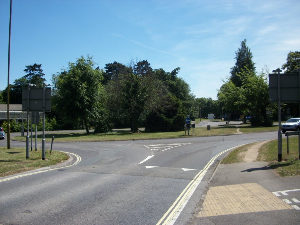 Cliddesden Road ends by the Golden Lion Roundabout by Robert'sGoogleEarthPictures