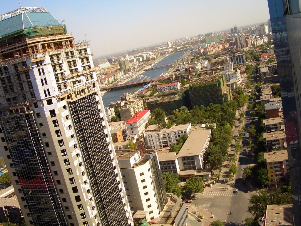 View of the Fenghua Bridge  and Jiefang Rd by kilroy238