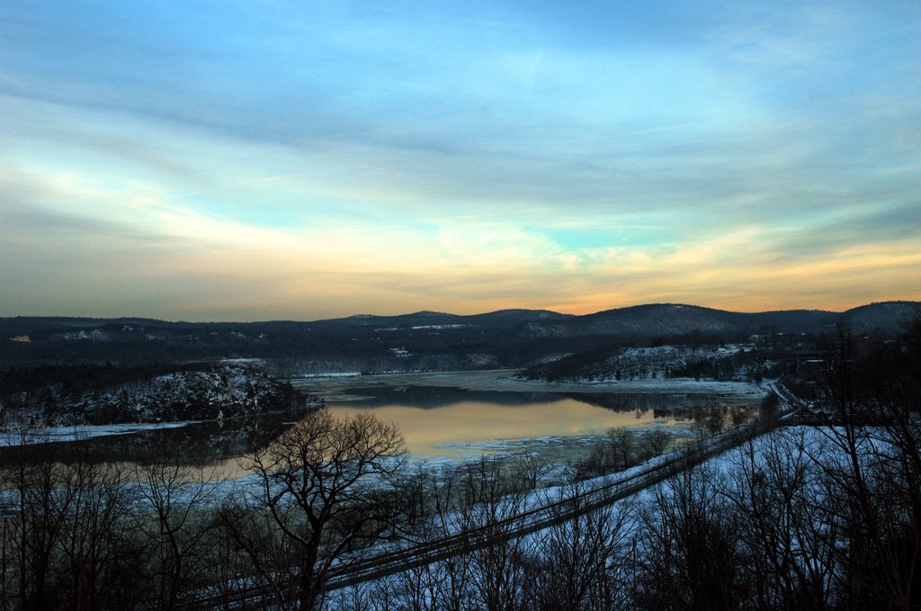 Lee Road - Looking Out At The Hudson River by Michael_Bastianelli