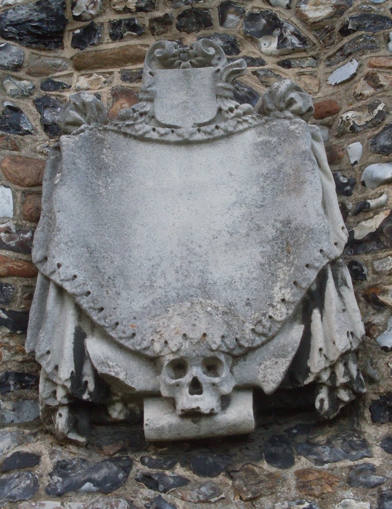 Skull on the wall - Close up - St Mary's Church by chris p bacon