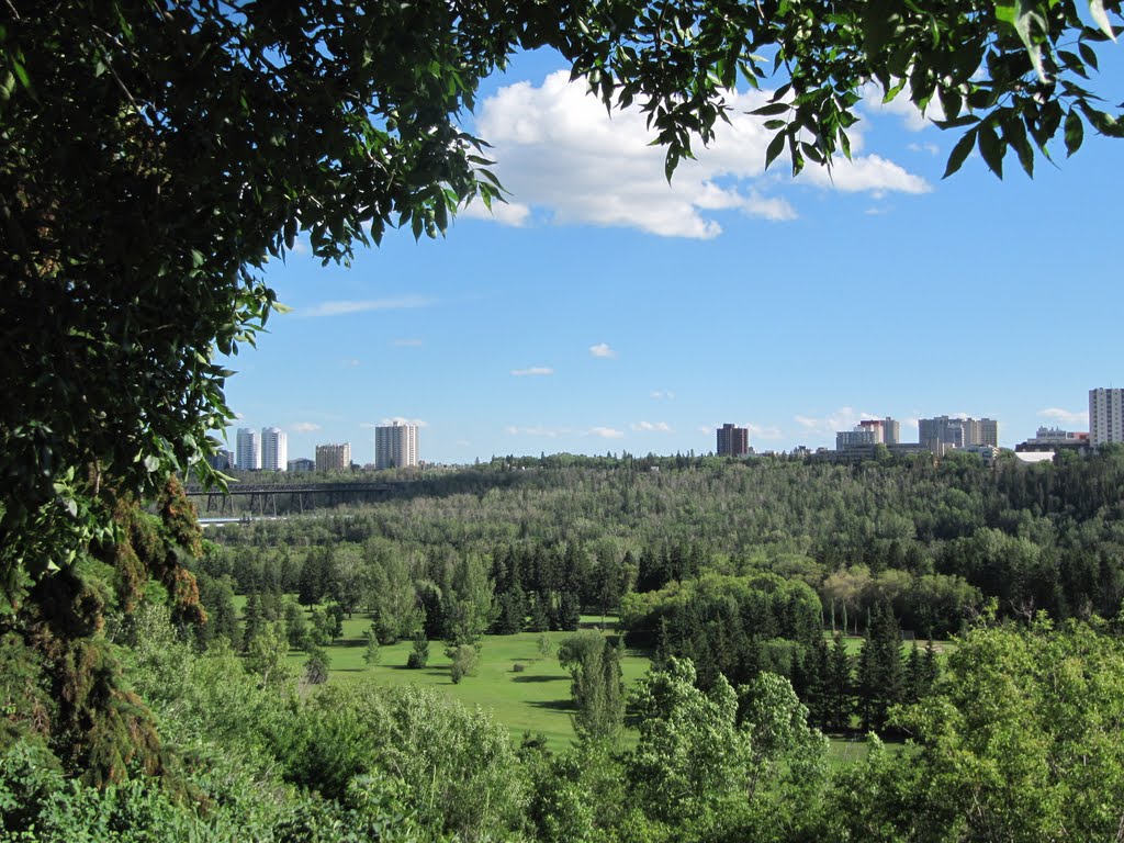 Victoria Park And The North Saskatchewan River Valley Naturally Framed in Edmonton June '10 by David Cure-Hryciuk