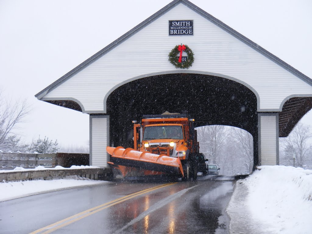 Snow plow crosses the strongest covered bridge in the world by JBTHEMILKER