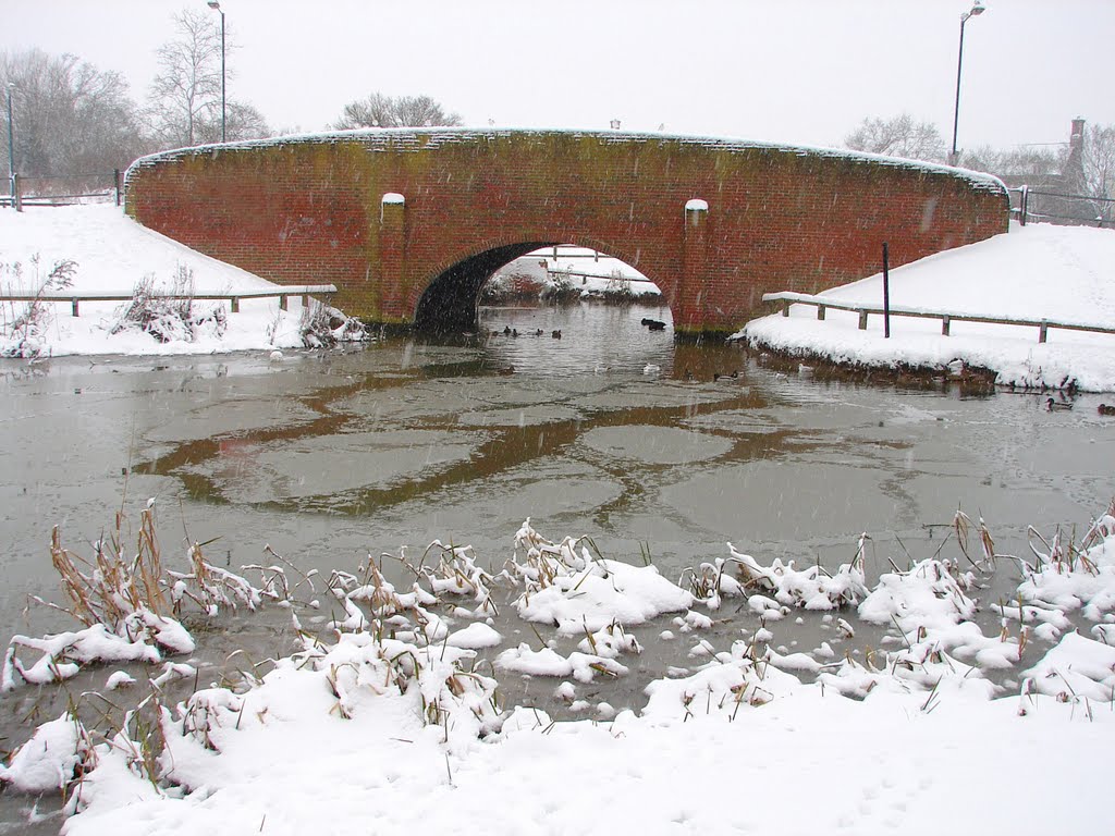 Snow Falling on Water by Christopher Strickland