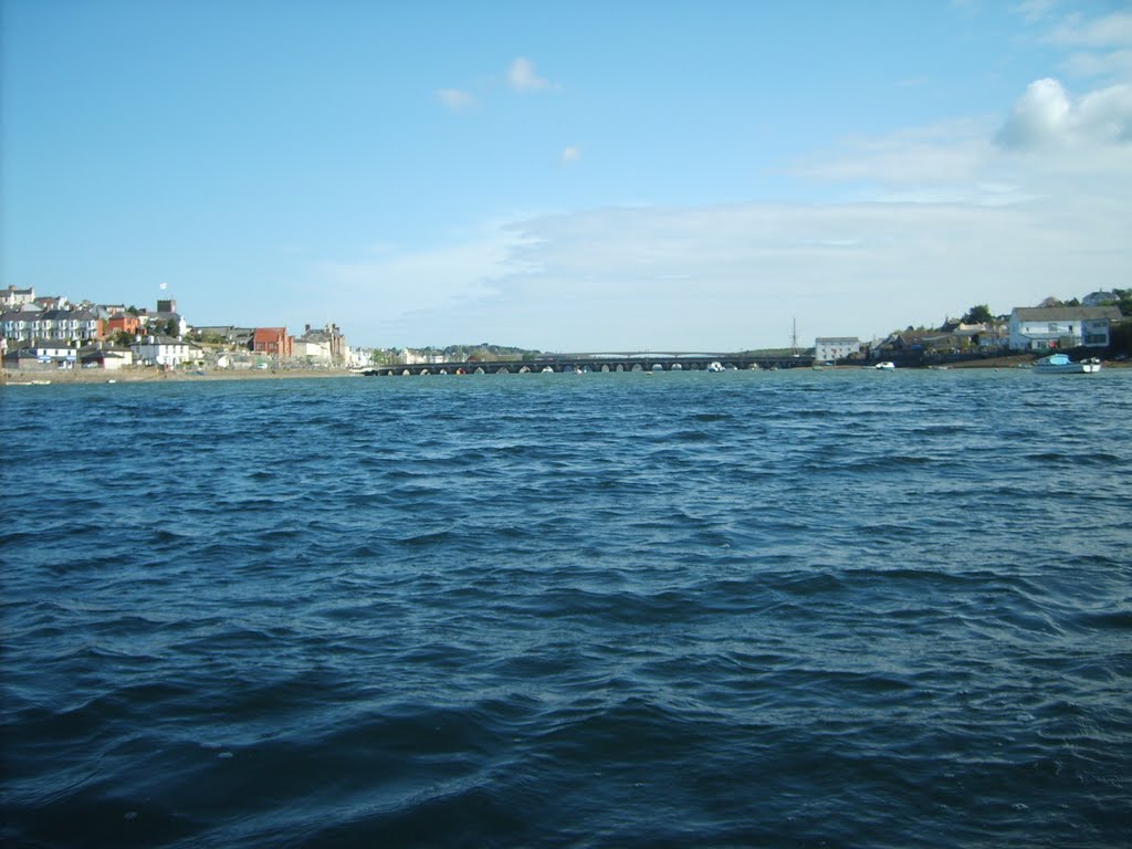 Kayaking on River Torridge towards Bideford Bridge, May 2010 by sarahjwilson