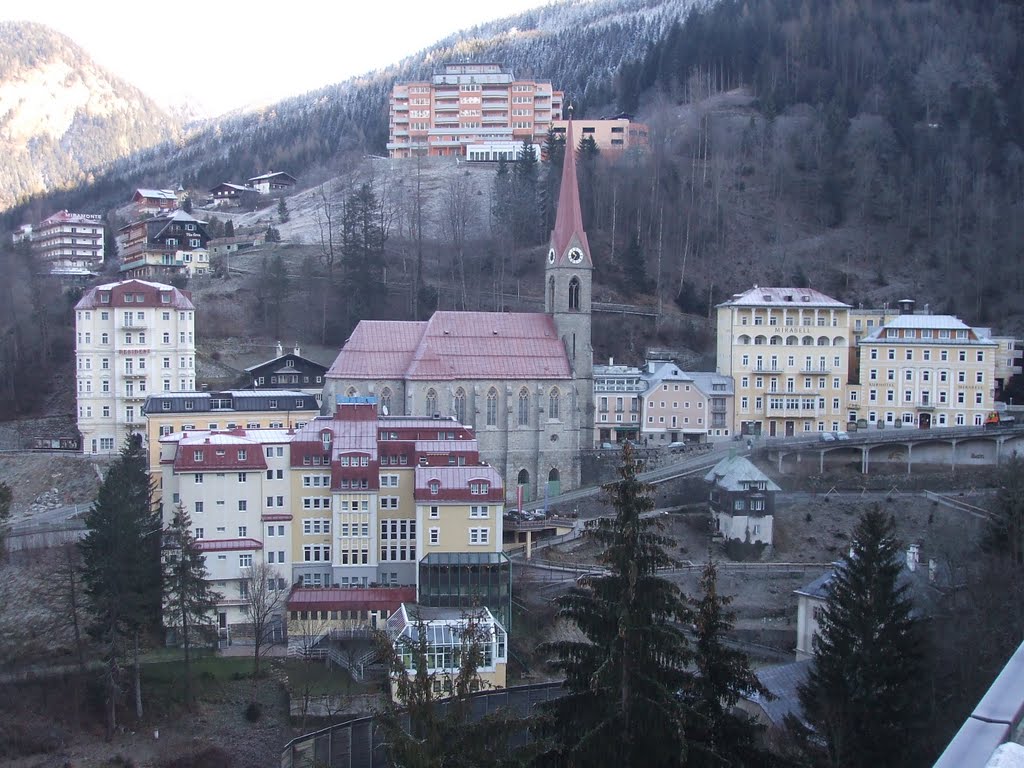 Blick auf einen Teil des Hotelviertels von Bad Gastein, Anfang Dezember 2009 by Wolfgang Hanko