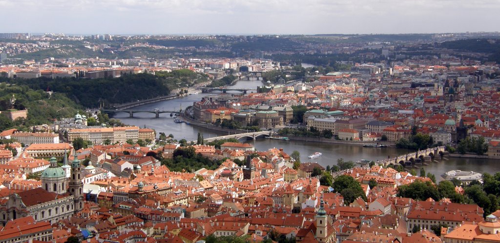 Vltava River from Petrin Tower by © Douglas MacGregor