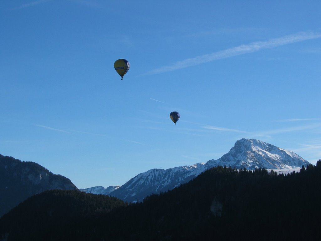 Balloons over chalet by sarahfisher