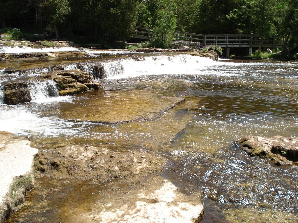 Sauble River Falls - view 1 by Hal Saddington