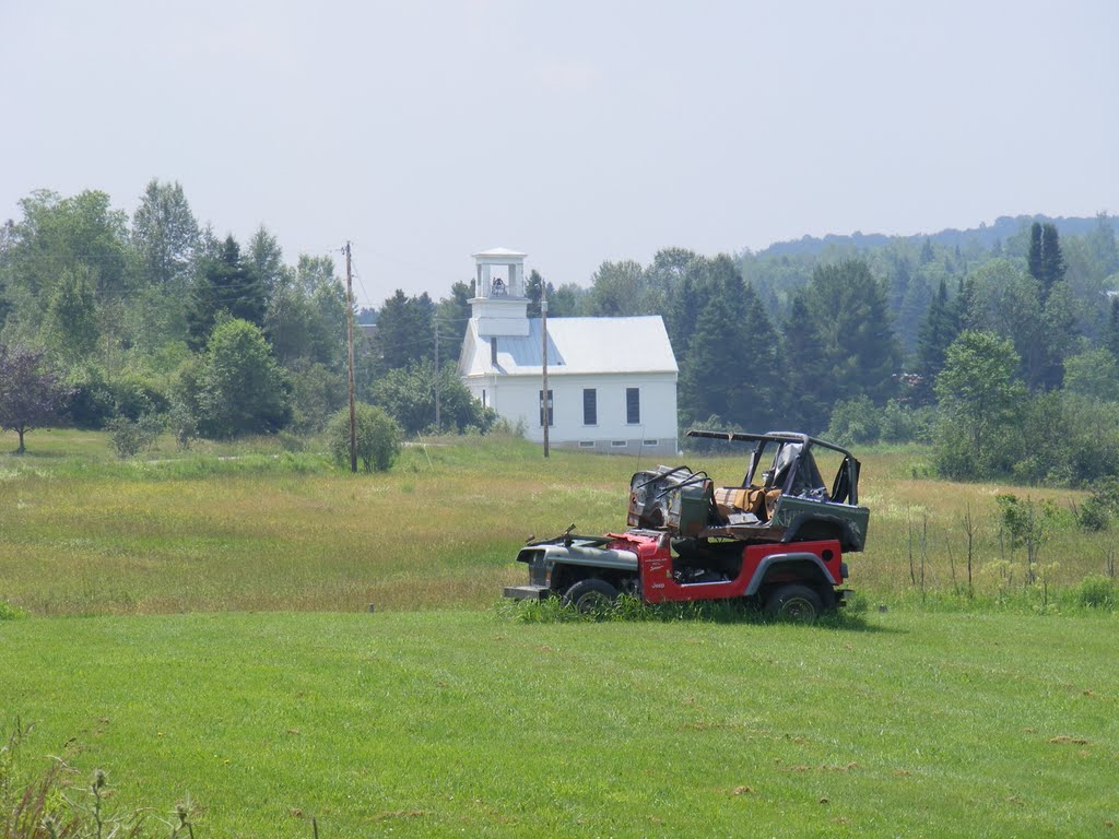 Stacked Jeeps and Walden's church by JBTHEMILKER