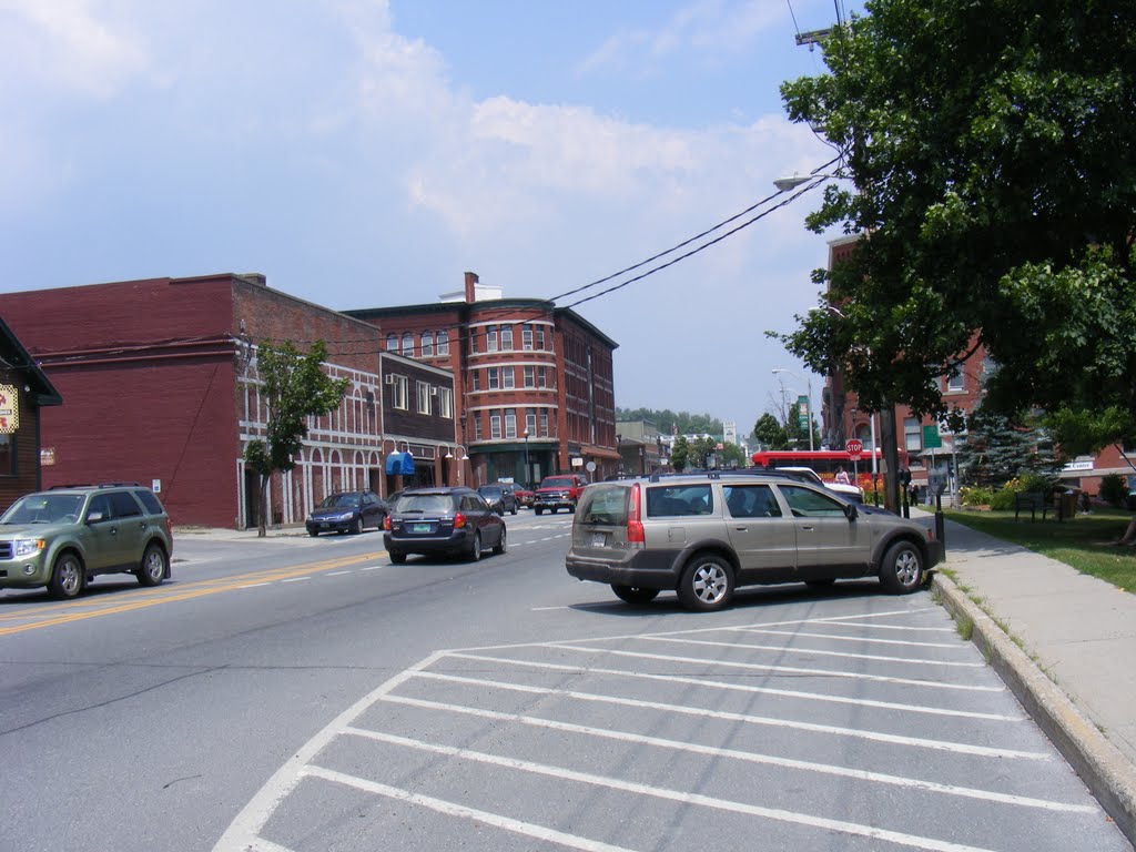 Looking up the main drag of Saint Johnsbury Vermont by JBTHEMILKER