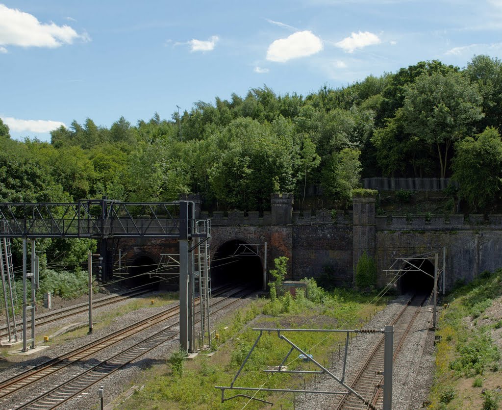 Crenellated north portal of Linslade Tunnel by Matthew Winn