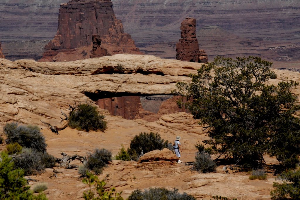 Approaching Mesa Arch - Canyonlands NP, UT by Hank Waxman