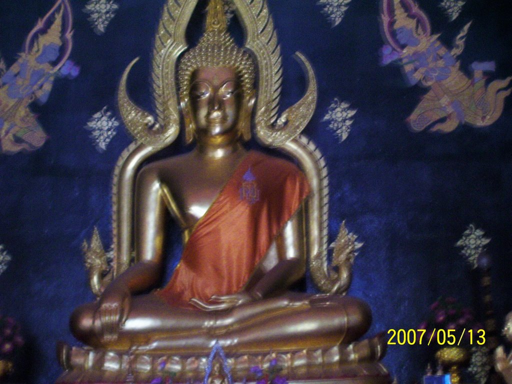 BUDDHA IN A TOUCHING EARTH BY HAND STATE ,THAI TEMPLE, BODGAYA by Namasudra Sarkar