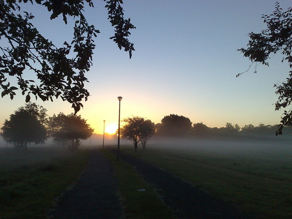 Hanworth park - sunrise late summer morning by jmspictures