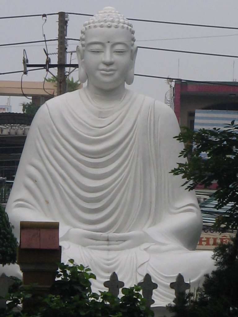 Giant Buddah in the Garden of Giac Lam Pagoda - June 2007 by dyohernandez