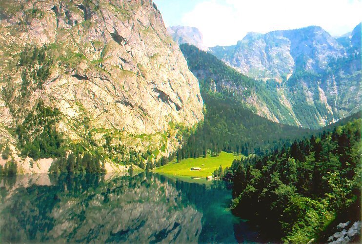 Nationalpark Berchtesgaden: Obersee mit Fischunkelalm by Klaus Rommel