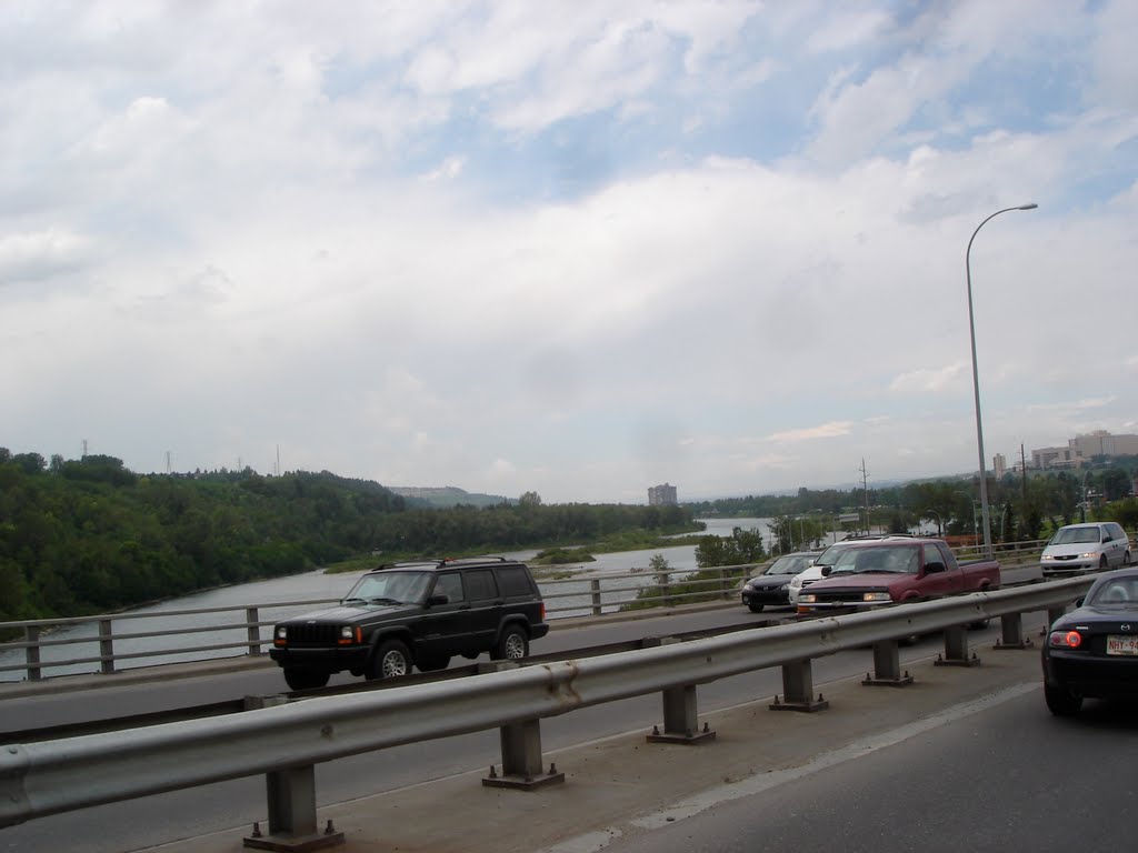 Trafic on the bridge! Crowchild S.W. Calgary! by Tony Sterl