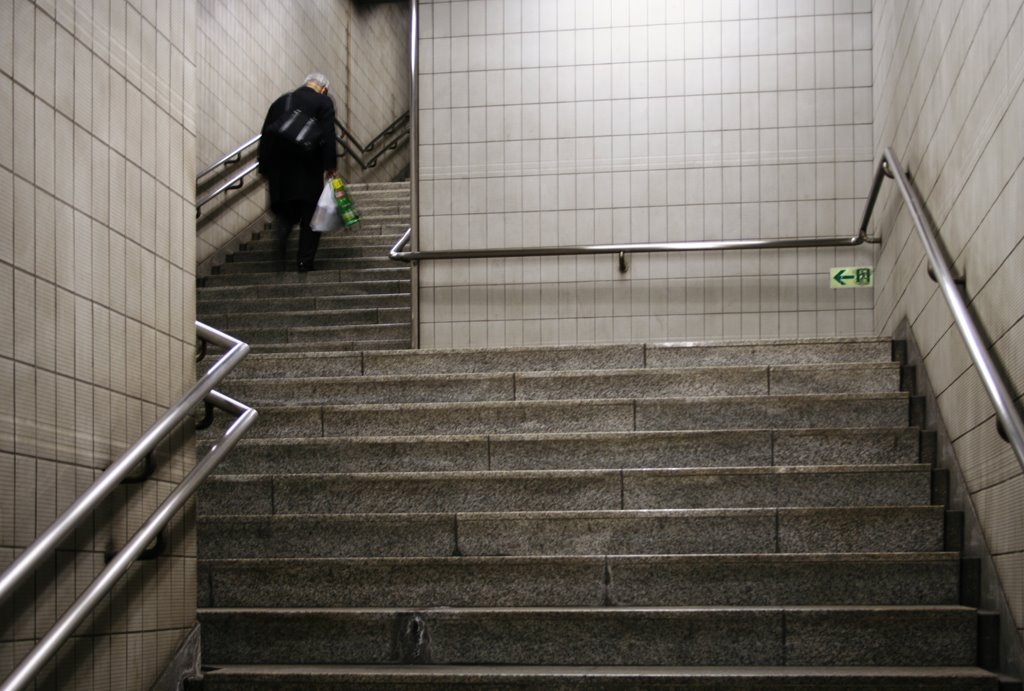 Gentleman ascending from Etchujima Station (229) by www.tokyoform.com