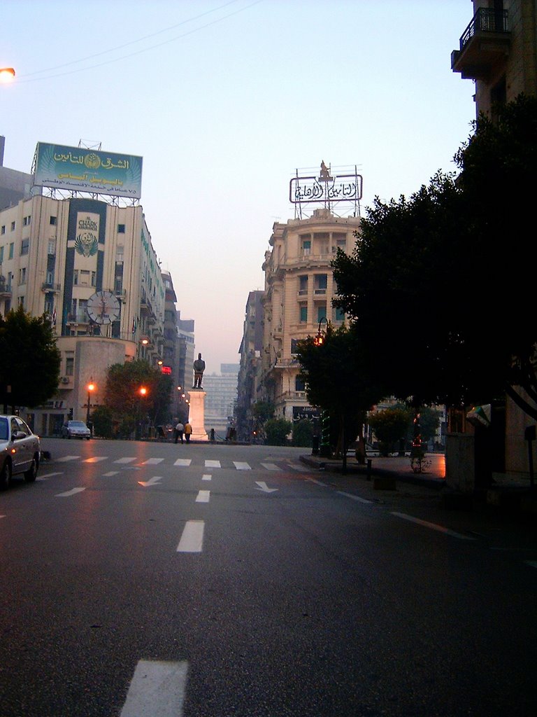 Towards Talat Harb square by Hisham Hilal